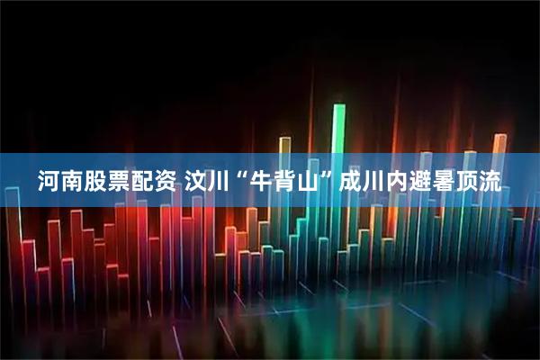 河南股票配资 汶川“牛背山”成川内避暑顶流